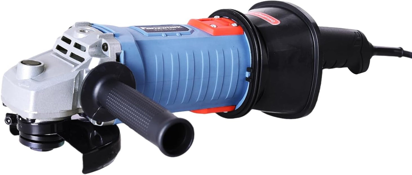 FANZWORK 1500W Betonschleifer Betonfräse Set, Drehzahlregelbar, inkl. Premium 125mm Diamantschleiftopf, Absaughaube, T-Förmiger Griff FZ-WB2304B