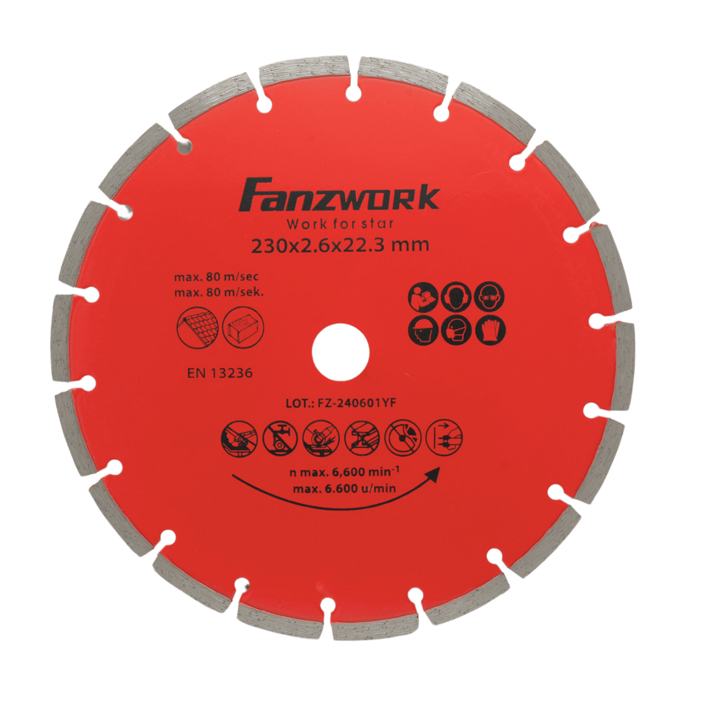 011 FANZTOOL Hotte d'aspiration universelle pour meuleuses d'angle avec disques de coupe de 230 mm