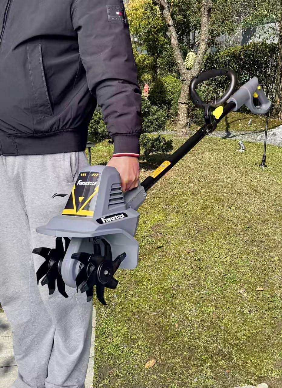 15D FANZTOOL 300W Gartenfräse mit 4 Robusten Hackmessern, Verstellbarem Griff