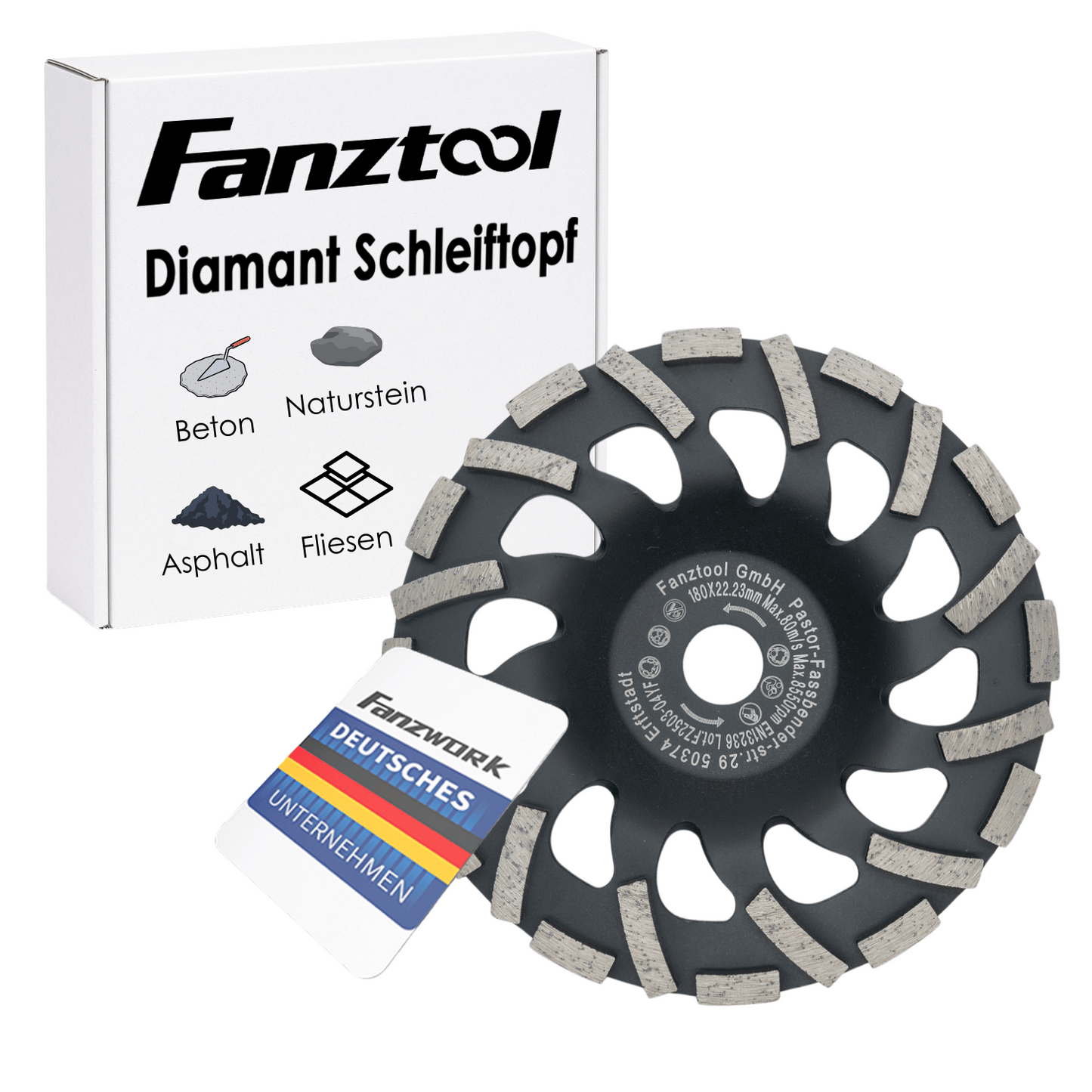 FANZTOOL diamond grinding cup 115/125/180 x 22 mm H-model