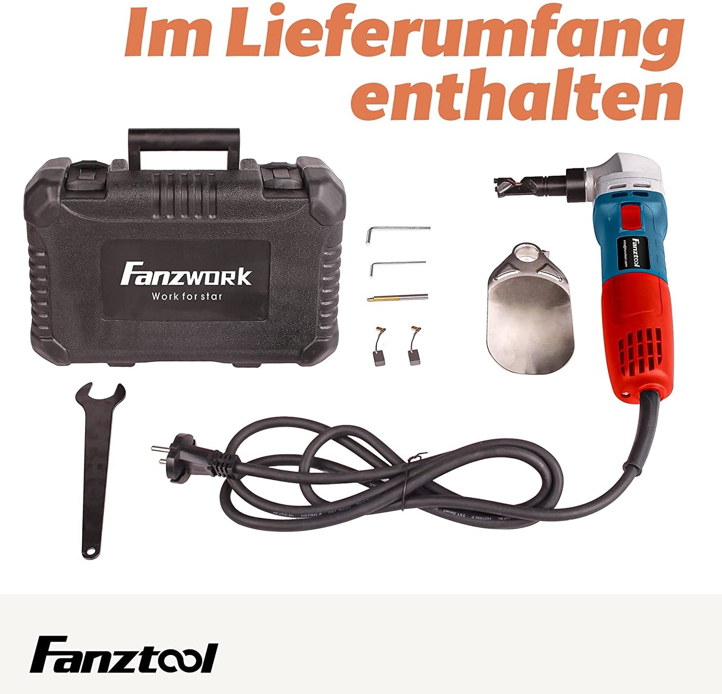Gebraucht - FANZTOOL Knabber Blechknabber Knabber Nibbler Blechschere Blechnibbler 600W (mit Kopfer und 2 x Stempel) - Fanztool