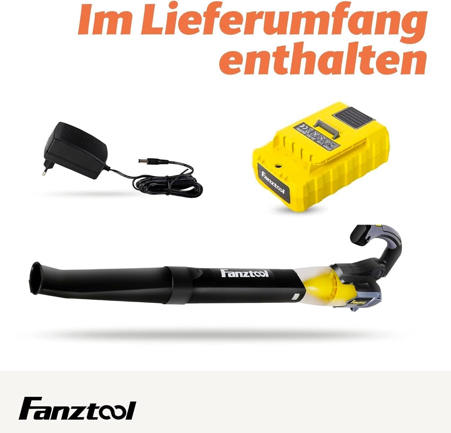 Neuwertig - FANZTOOL Axial Laubbläser mit 20V Akku und Ladegerät (Akku Laubbläser) - Fanztool