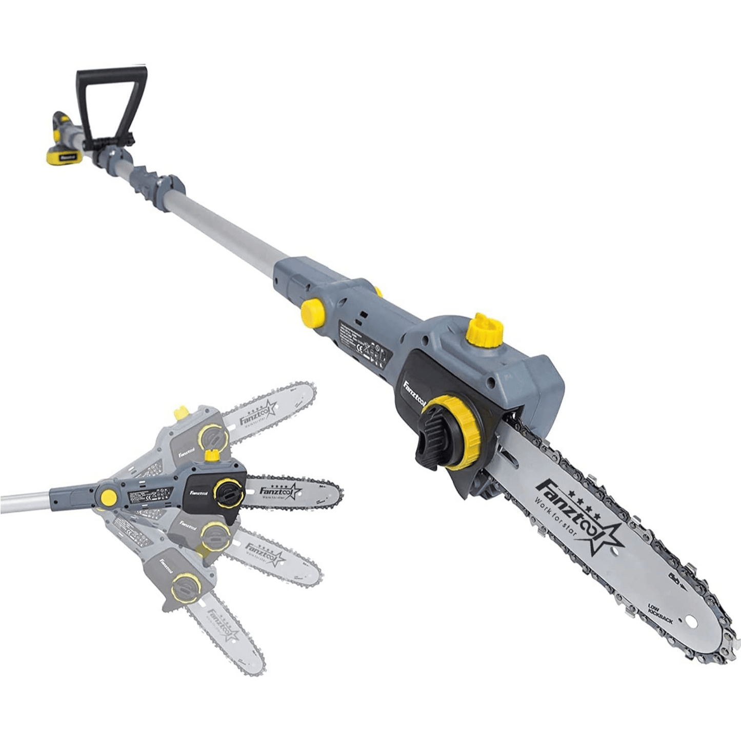 032 FANZTOOL 20V Li-Ion Akku-Hochentaster mit 2,5Ah Akku/Ladegerät, Höhe bis 5 m, leichtes Gewicht 4 kg