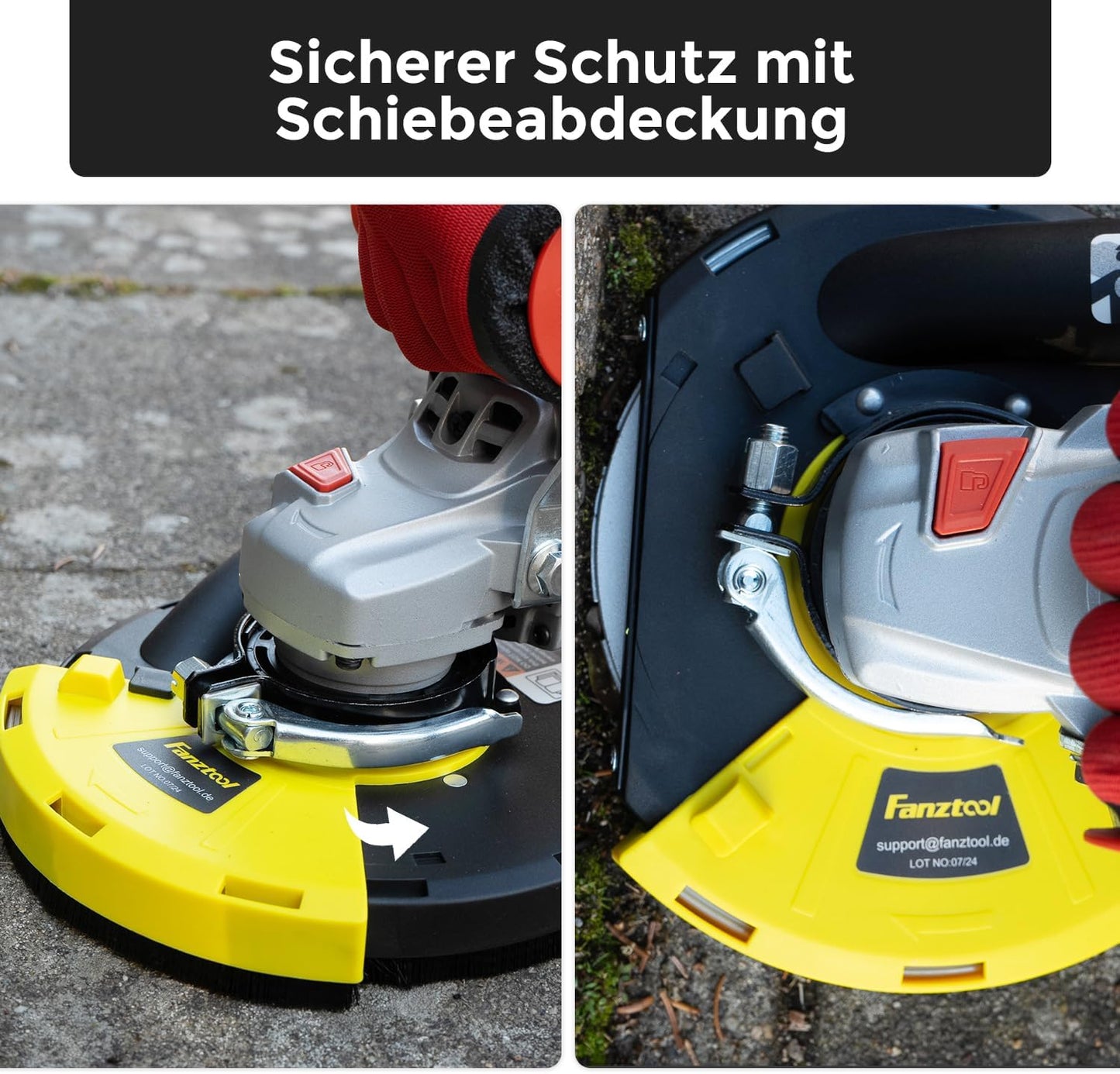 #4 FANZTOOL Diamantschleiftopf 180 mm + Absaughaube für Winkelschleifer Betonschleifer