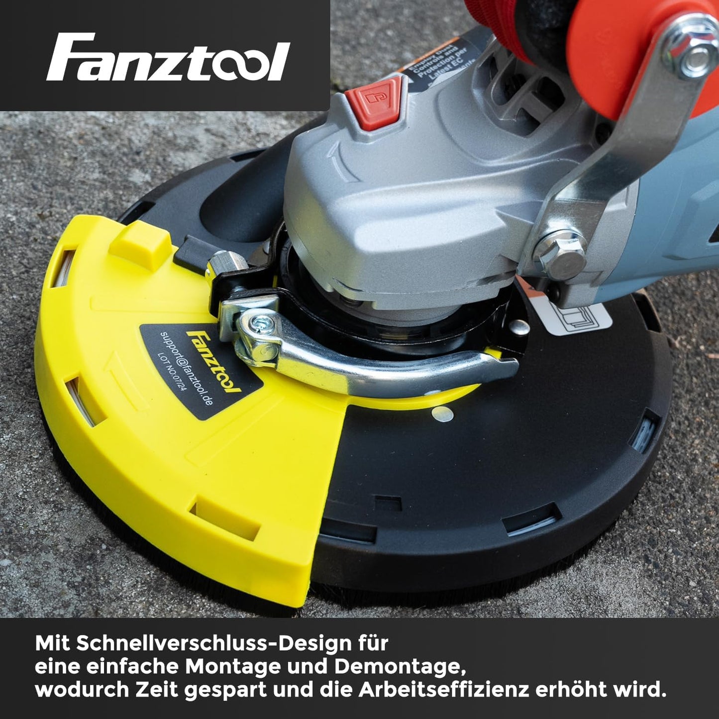 #4 FANZTOOL Diamantschleiftopf 180 mm + Absaughaube für Winkelschleifer Betonschleifer