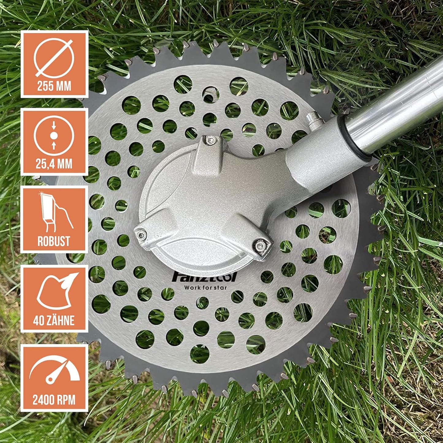 Lame de scie circulaire FANZTOOL pour débroussailleuse 255D x 40Z avec protège-dents DOUBLE CUT