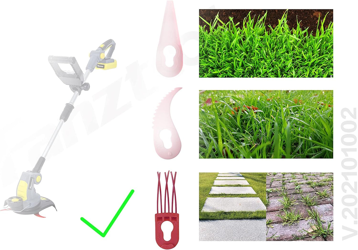 FANZTOOL 20V batterie coupe-herbe joint nettoyant surface brosse lame de remplacement 20 pièces.