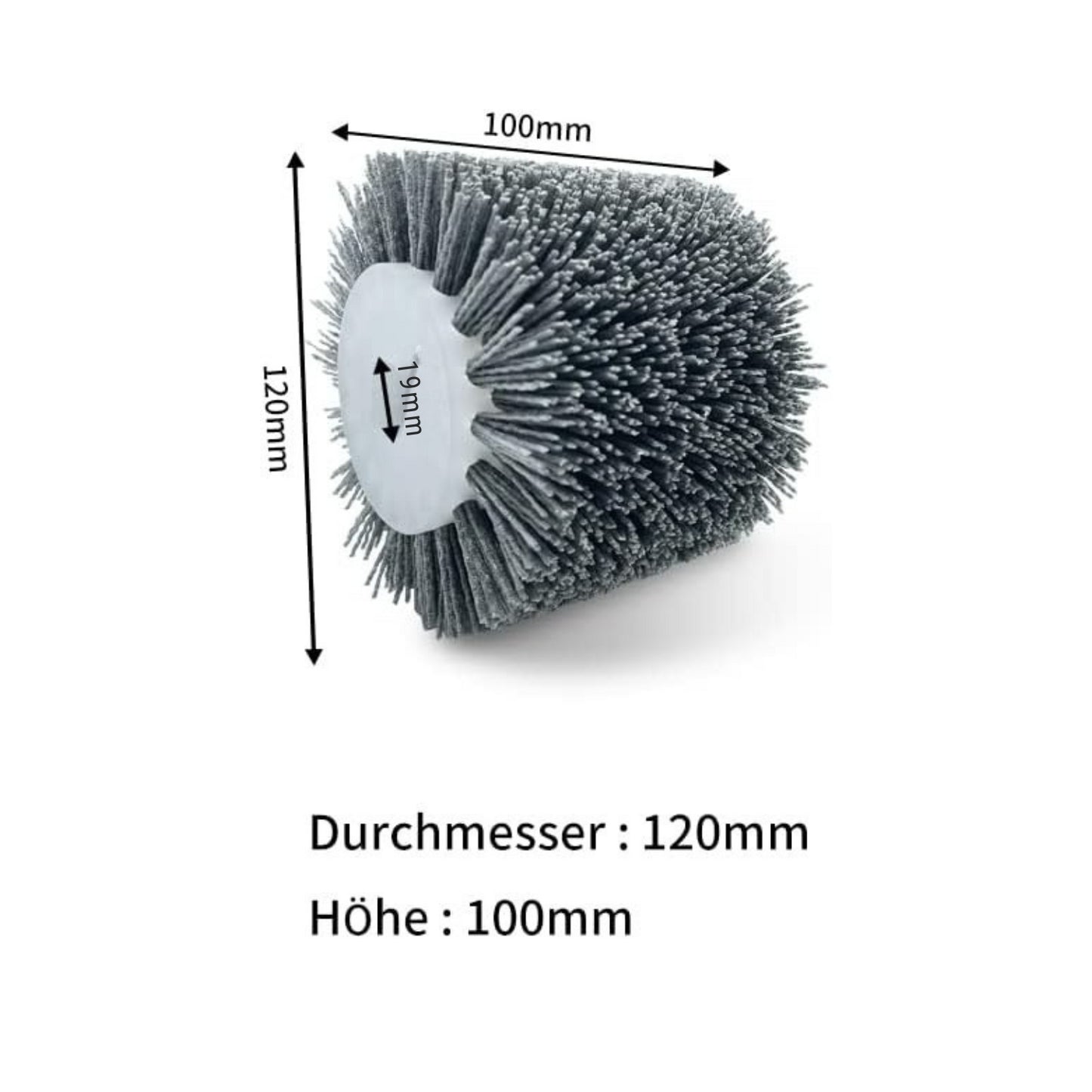 Nylon Satinierwalze Schleifbürste für Satiniermaschine, Schleifbreite 100 mm, Scheuerdurchmesser 120 mm - Fanztool