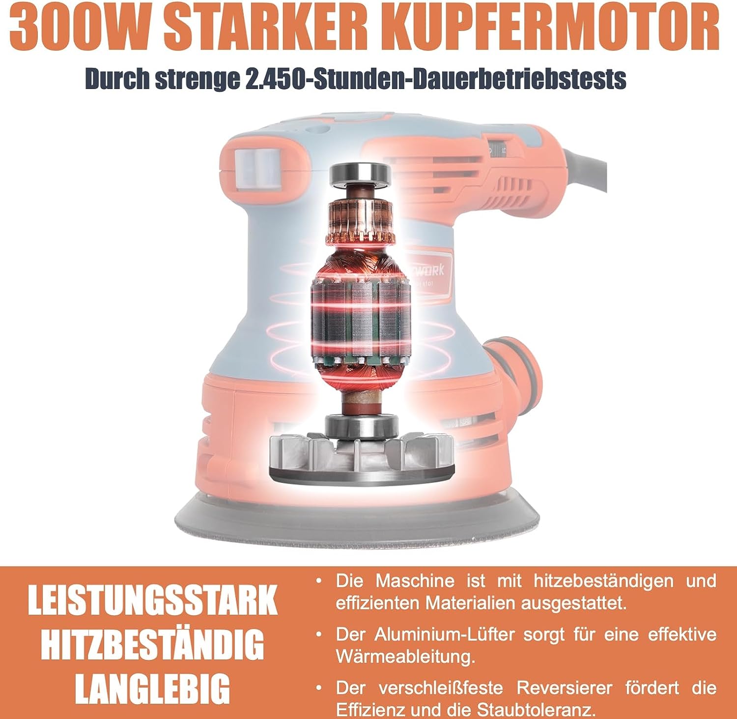 Gebraucht - FANZWORK  300W Exzenterschleifer mit Staubfangbehälter staubgeschütztem Schalter - Fanztool