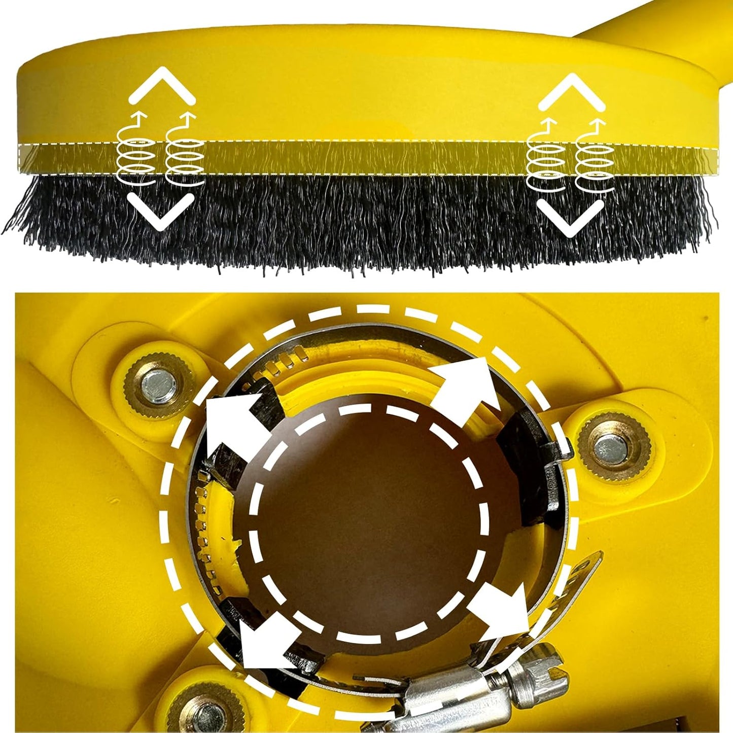 #1P NEU FANZWORK 3.Generation Absaughaube für Winkelschleifer inkl. 125 mm Diamantschleiftopf PROFI QUALITÄT – Bürsten Auswechselbar – 99% Universal passend – Verstärkter Adapterring – M14 Adapter