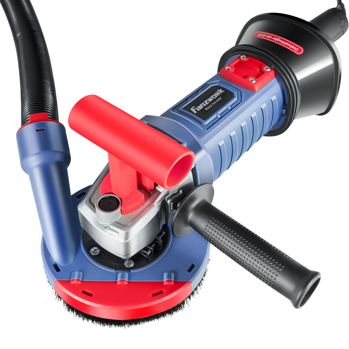 Gebraucht - FANZWORK 1500W Betonschleifer Betonfräse Set, Drehzahlregelbar, inkl. Premium 125mm Diamantschleiftopf, Absaughaube FZ-WB2304B