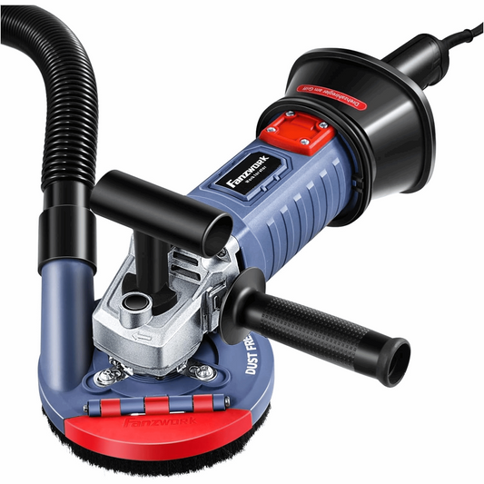Gebraucht - FANZWORK 1500W Betonschleifer Betonfräse Set, Drehzahlregelbar, inkl. Premium 125mm Diamantschleiftopf, Absaughaube
