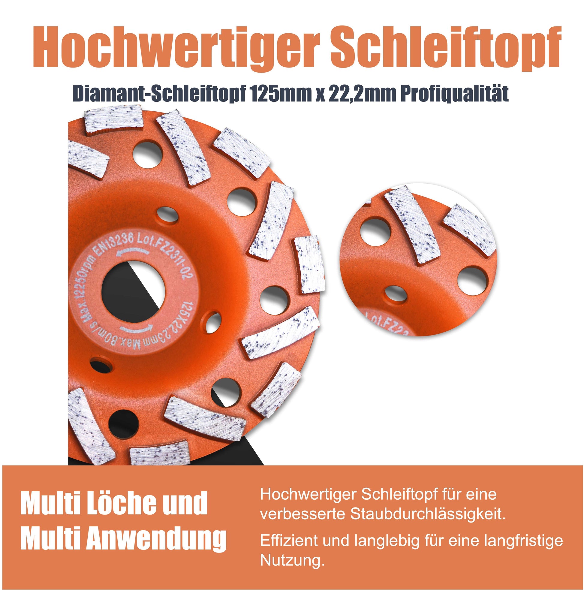 Neuwertig - FANZWORK Betonschleifer 1010W mit Teleskopstange bis 1,20 m Inklusive Diamantschleiftopf 125mm in Profiqualität