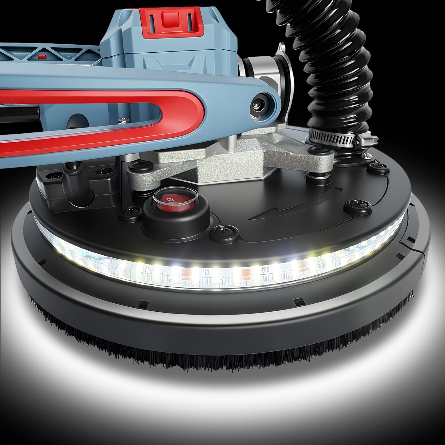 FANZWORK Trockenbauschleifer mit Bürstenlosem EC-Motor 900W, ULTRA-Leicht, 225mm Schleifgiraffe, bis 2300 U/min, Länge bis 1,9m, inkl. LED, 3,8m Kabel, Schleifscheiben, Sauger-Adapter, Tragkoffer - Fanztool