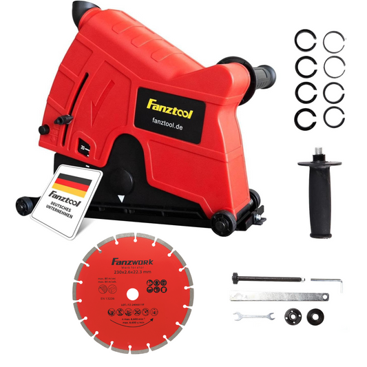 011 FANZTOOL Universal Absaughaube für Winkelschleifer mit 230mm Trennscheiben