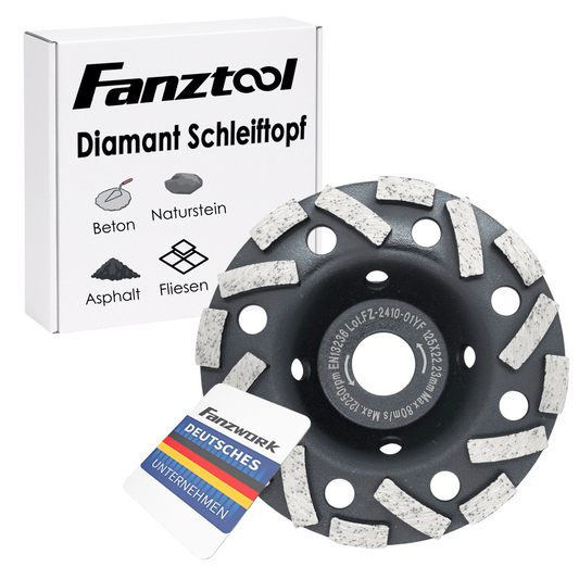 FANZTOOL Diamantschleiftopf 115/125/180 x 22 mm H-Modell