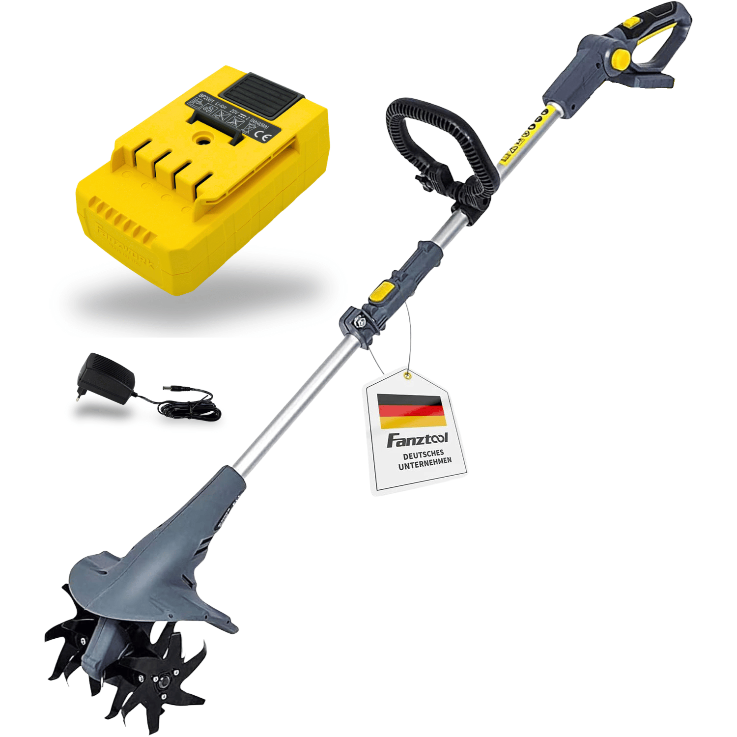 Cordless 20V tiller – Lightweight & ergonomic garden tiller with 80mm ...