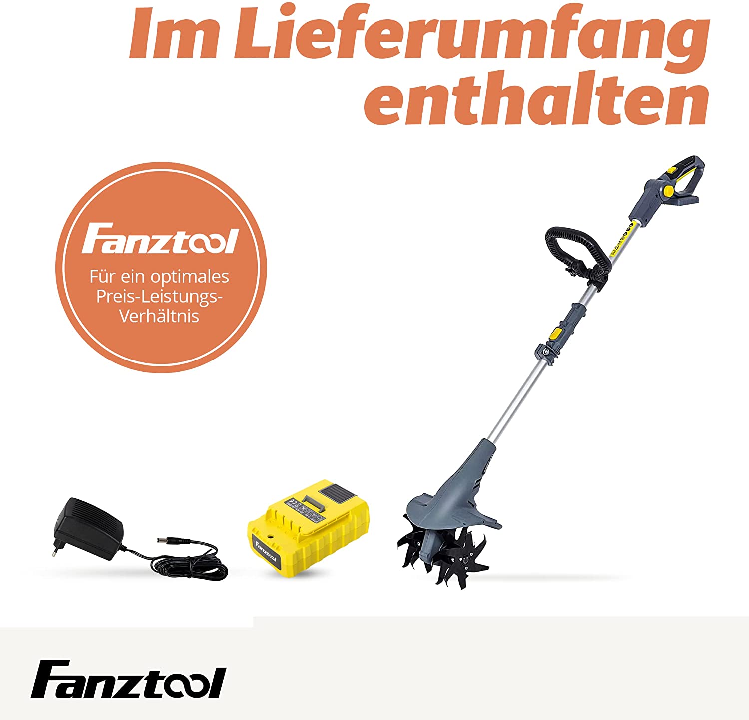 Neuwertig - FANZTOOL 20V Motorhacke Bodenhacke Gartenhacke Kultivator - Fanztool