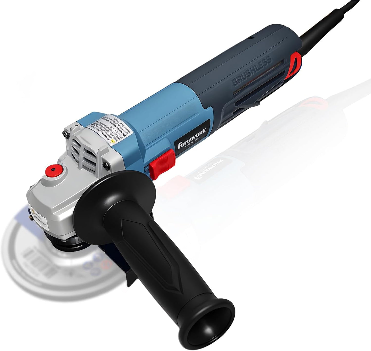FANZWORK Winkelschleifer 1500W Bürstenloser EC Motor, Schutzhaube 125mm *1, 2 kg Leicht