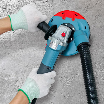 FANZWORK 1500W Betonschleifer Winkelschleifer Set mit Bürstenloser EC-Motor, Betonfräse mit 150mm Diamantschleiftopf *2, Absaughaube *1, Tragbox *1, Präzises & Wartungsfreies Schleifen