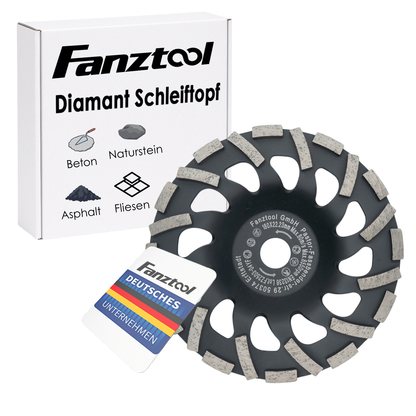 FANZTOOL Diamantschleiftopf 115/125/180 x 22 mm H-Modell - Fanztool