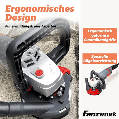FANZWORK Betonschleifer Betonfräse Set mit Diamantschleiftopf und Absaughaube (1500W/125mm+) FT-2302 - Fanztool
