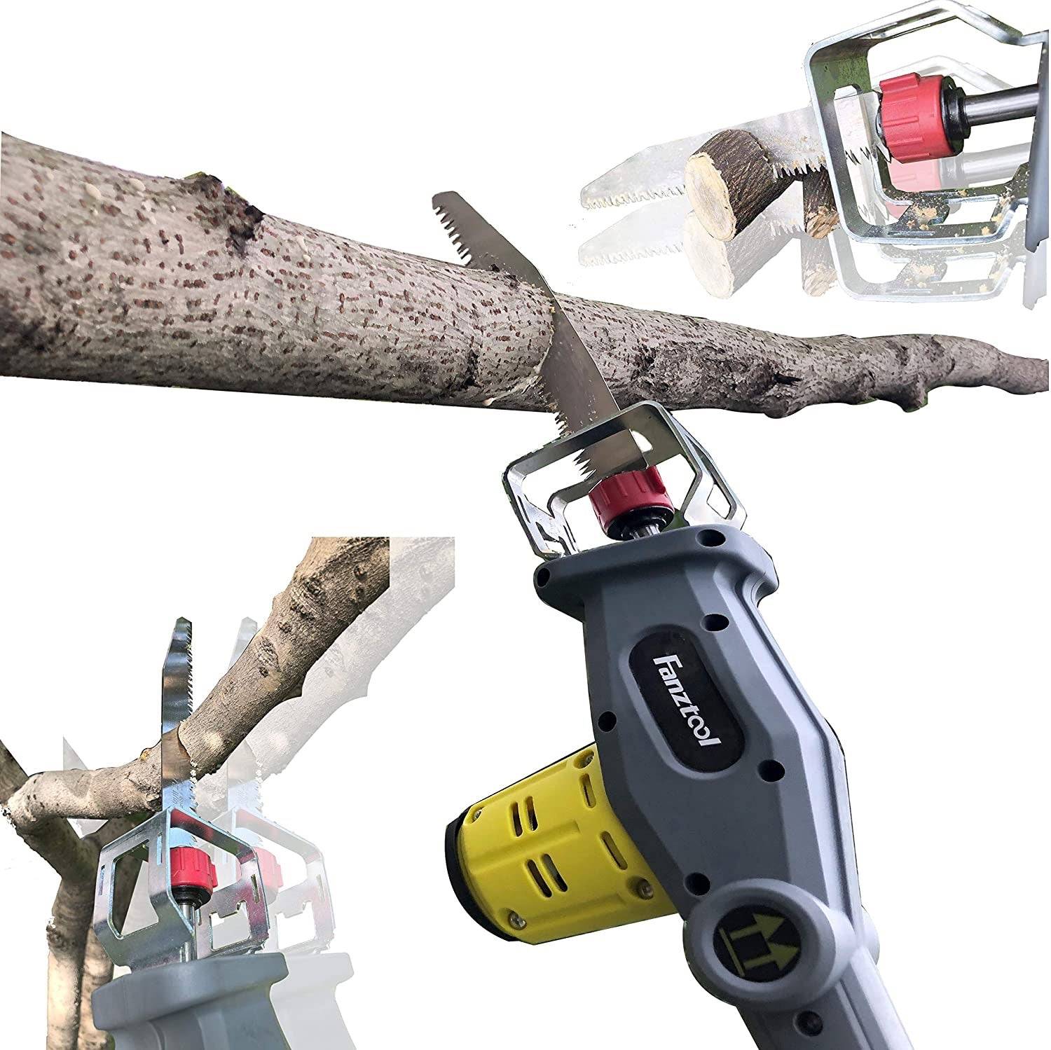 Gebraucht - FANZTOOL Blade-Tec Teleskop Akku Hochentaster säbelsäge Handsäge mit 210mm langem Hochleistungs-Sägeblatt, bis 4,7m Reichweite, 2,5 KG SUPER LEICHT DESIGN (mit 20V akku)