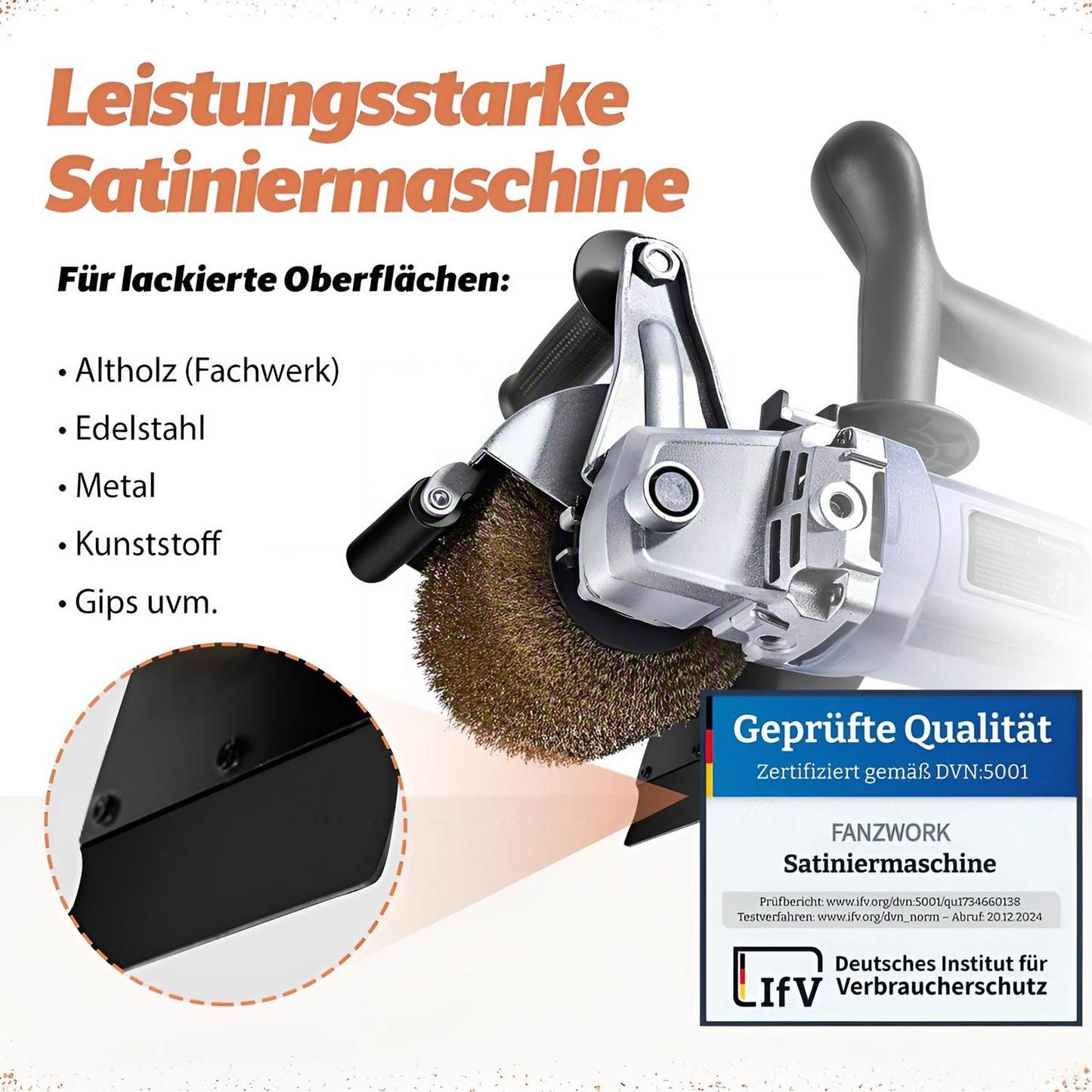 25 FANZWORK V2 1500 Watt satin finishing machine sander for renovation