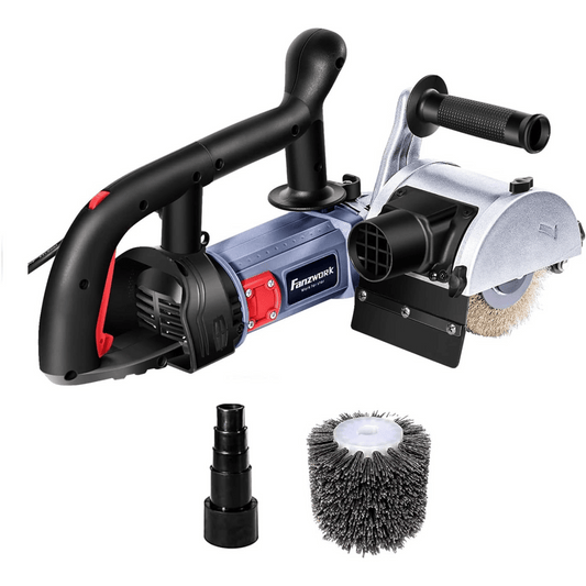 25N FANZWORK V2 1500 Watt Satiniermaschine mit Staubsaugung-Anschluss, Drehzahlregelung, Nylon & Messing Bürste FZ-7301B