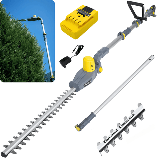 Used - FANZTOOL Cordless Telescopic Hedge Trimmer Telescopic Handle with 20V/2Ah Battery