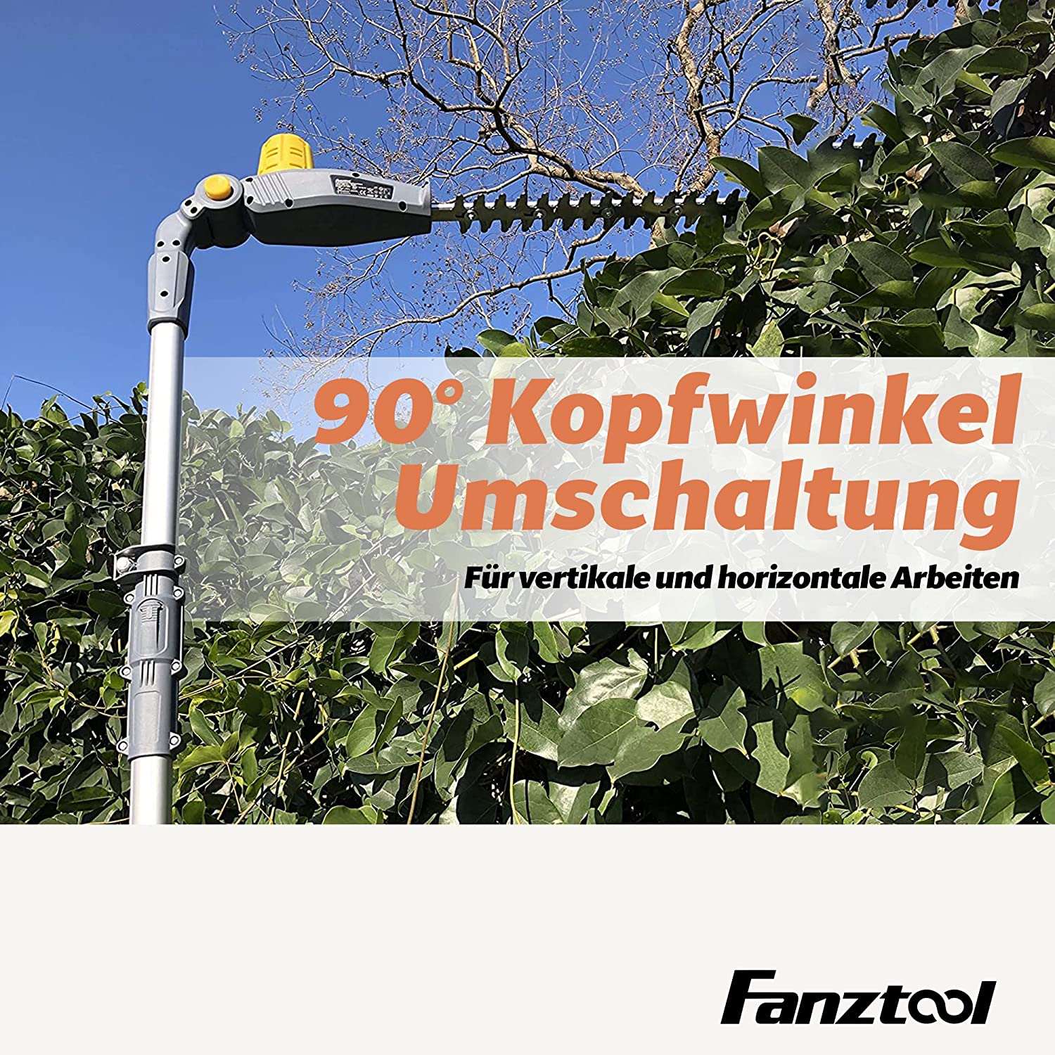 Gebraucht - FANZTOOL Akku Teleskop Heckenschere Teleskopstiel mit 20V/2Ah Akku