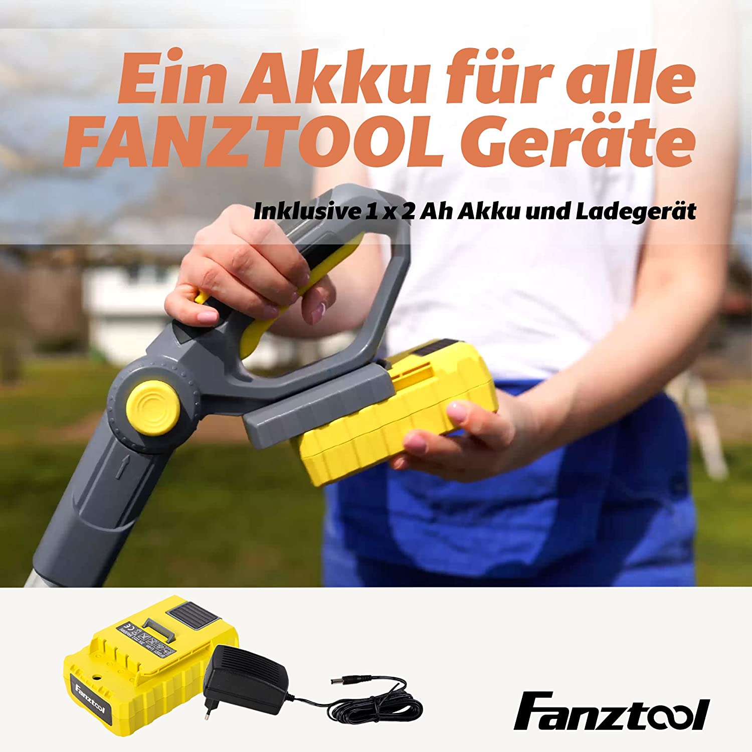 Gebraucht - FANZTOOL Akku Teleskop Heckenschere Teleskopstiel mit 20V/2Ah Akku - Fanztool