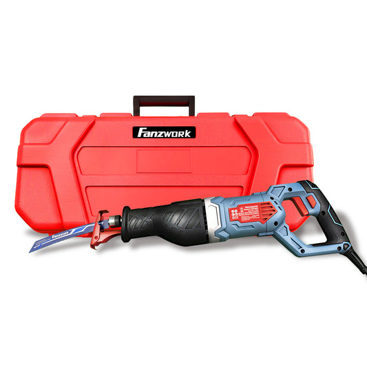 FANZWORK 1100W Säbelsäge Elektrisch – Leistungsstarke mit 0–2500 SPM, LED, inkl. Sägeblatt, mit 4 m Kabel – Für Holz, Metall & Kunststoff u.v.m – Werkzeugloser Klingenwechsel