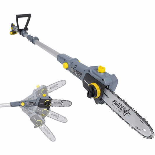 Neuwertig - FANZTOOL 20V Li-Ion Akku-Hochentaster mit 2,5Ah Akku/Ladegerät, Höhe bis 5 m, 17 cm Schnittstärke, Schwertlänge 20 cm, leichtes Gewicht 4 kg