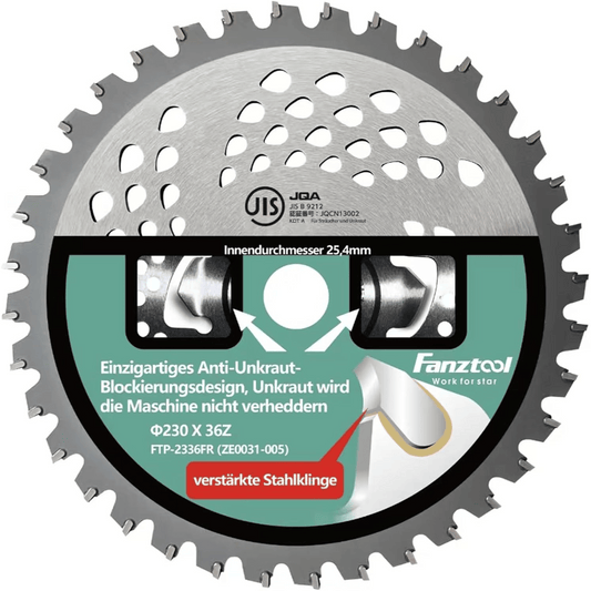 Kreissägeblatt Freischneider Klinge 230D x 36Z mit Anti-Unkraut-Blockierung