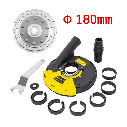 #4 FANZTOOL Diamantschleiftopf 180 mm + Absaughaube für Winkelschleifer Betonschleifer