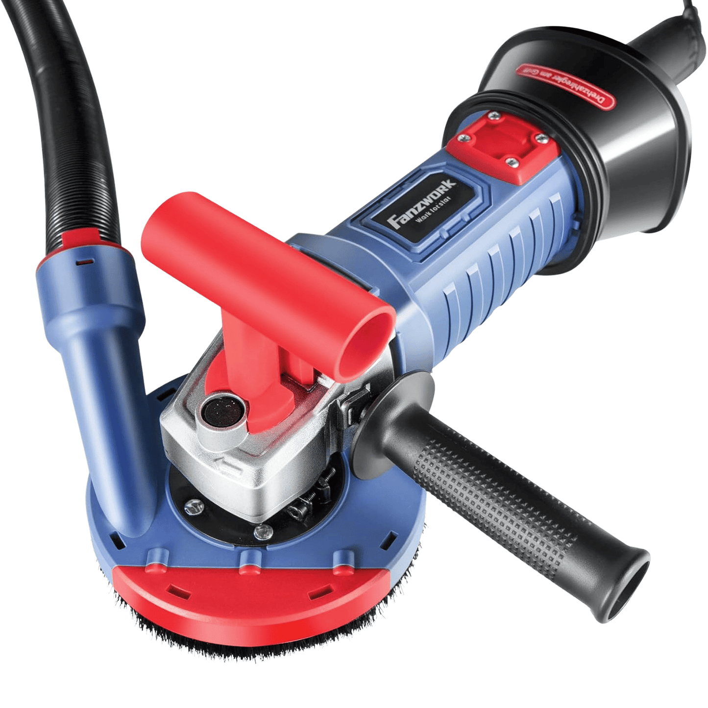 Neuwertig - FANZWORK 1500W Betonschleifer Betonfräse Set, Drehzahlregelbar, inkl. Premium 125mm Diamantschleiftopf, Absaughaube FZ-WB2304B