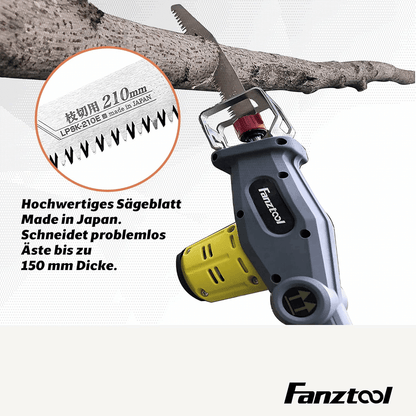 Neuwertig - FANZTOOL 20V Li-Ion Akku 2-in-1 Hochentaster/teleskop Heckenschere mit 2Ah Akku & Ladegerät, Reichweite bis 5 m, 17 cm Schnittstärke, leichtes Gewicht 3,5 Kg - Fanztool