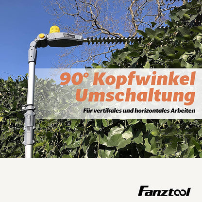 048 FANZTOOL 20V Akku 2-in-1 Hochentaster/teleskop Heckenschere mit 2Ah Akku & Ladegerät, Reichweite bis 5 m