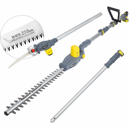 Neuwertig - FANZTOOL 20V Li-Ion Akku 2-in-1 Hochentaster/teleskop Heckenschere mit 2Ah Akku &amp; Ladegerät, Reichweite bis 5 m, 17 cm Schnittstärke, leichtes Gewicht 3,5 Kg