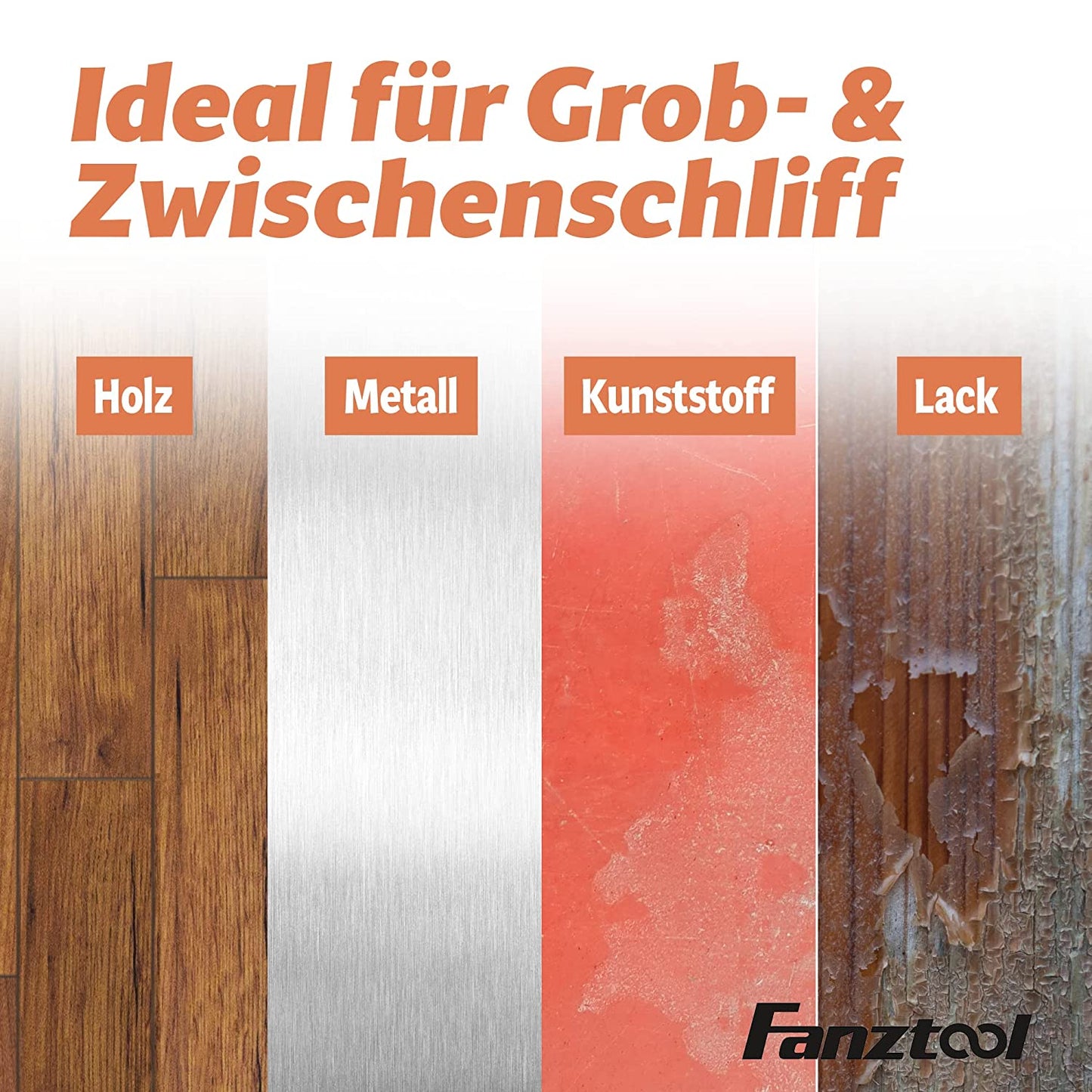 FANZWORK 150 mm Netz-Schleifgitter Klett für Exzenterschleifer  Krönung 80/120/240 jeweils 5 Stk - Fanztool