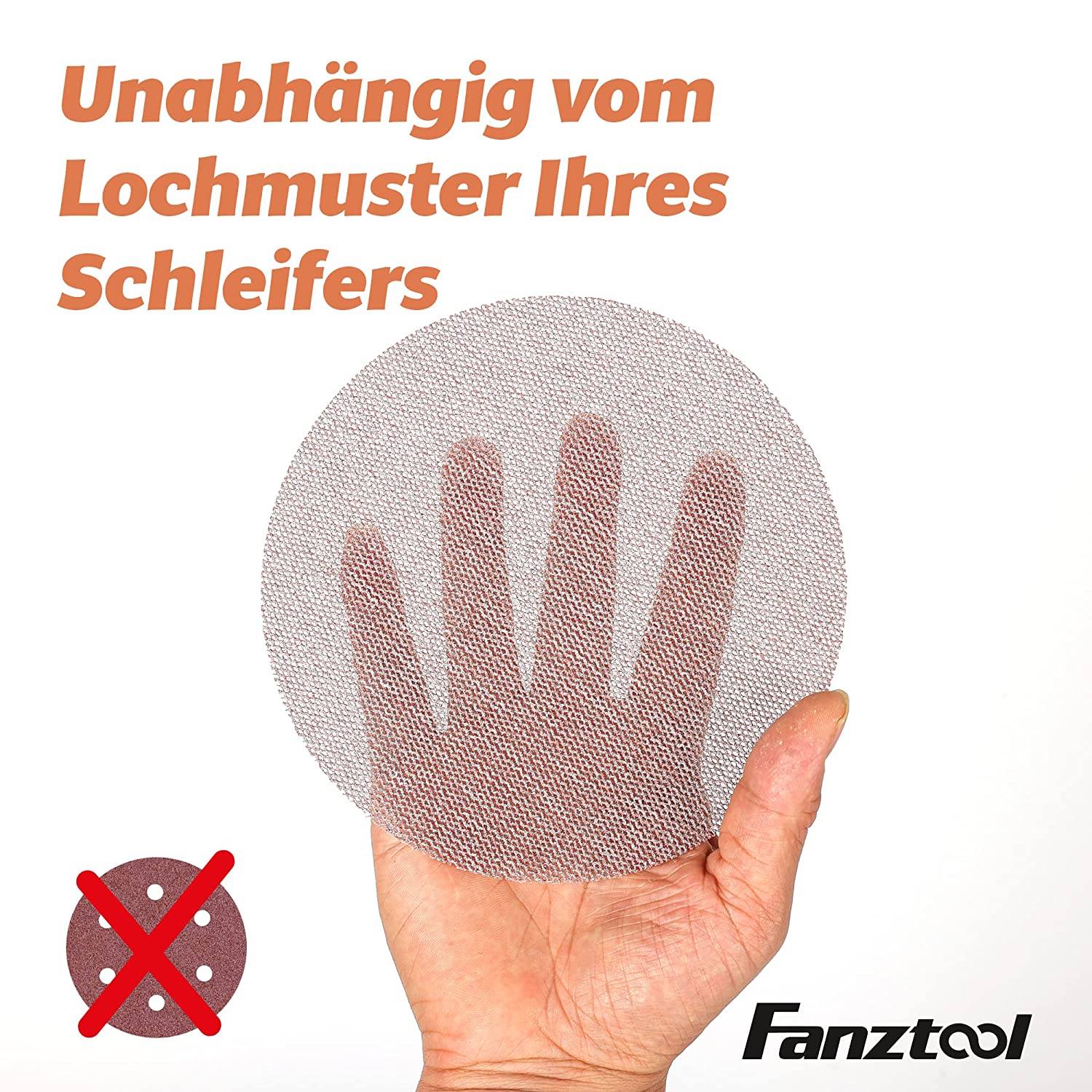 FANZWORK Schleifgitter -Set (enthält 9 Schleifpapier mit Ø150mm & 9 Schleifpapier Ø125mm, Körnungen 80#, 120# und 240# je 3 Stück) - Fanztool