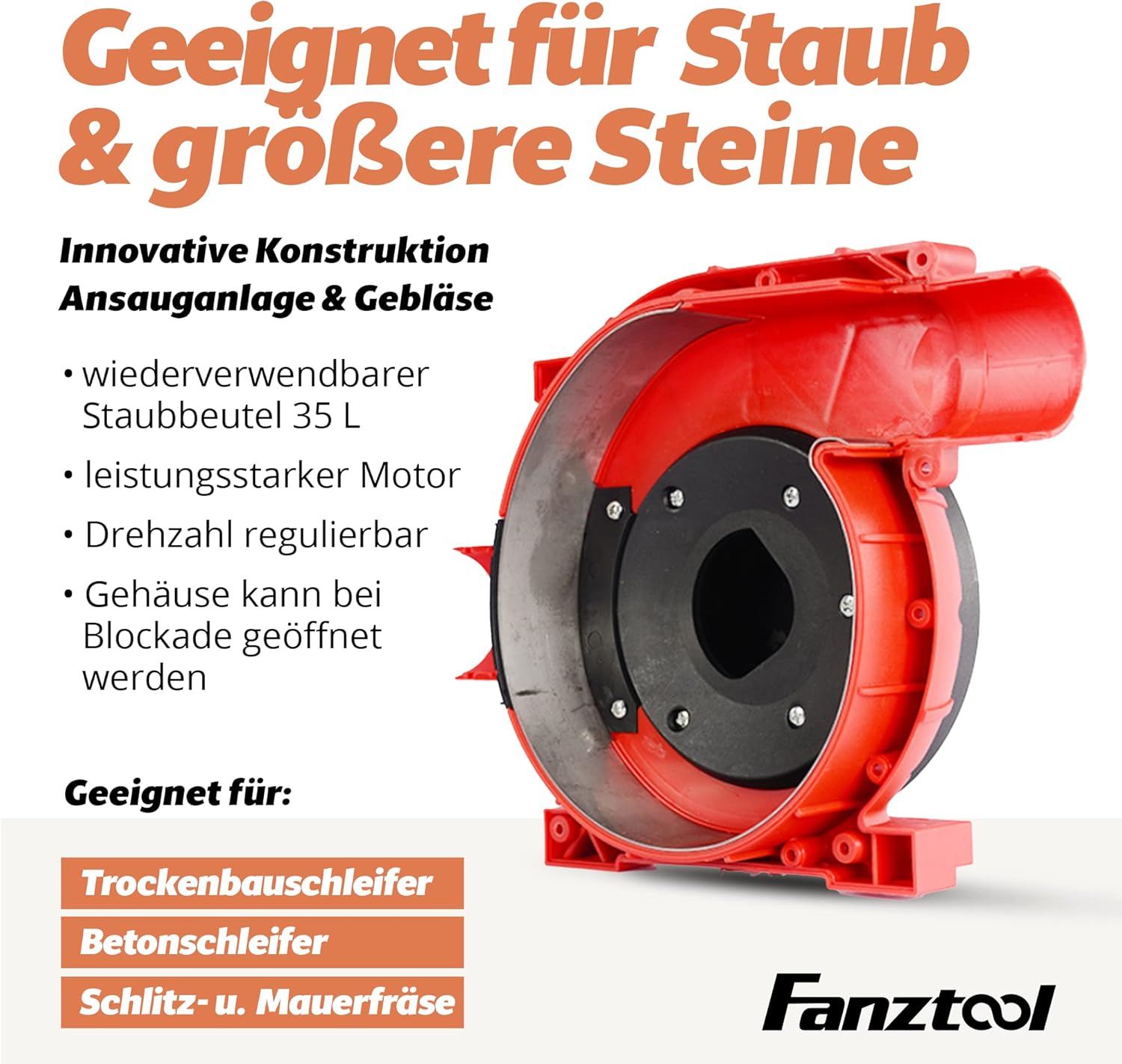 Neuwertig - Mobile Absauganlage 900W mit wiederverwendbaren Staubbeutel und Metallgehäuse - Fanztool