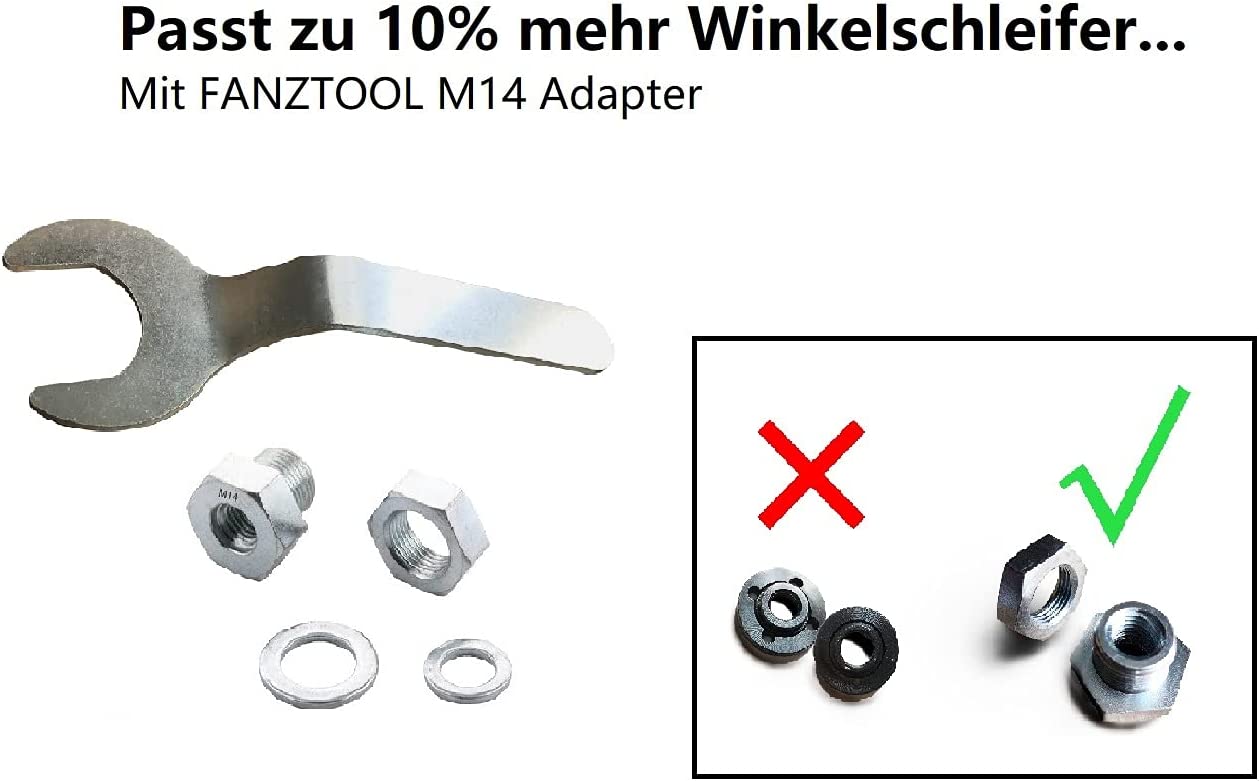 Neuwertig - FANZTOOL Diamantschleiftopf 2 * 125 mm mit universal Absaughaube Staubsaugung für Winkelschleifer Betonschleifer - Fanztool
