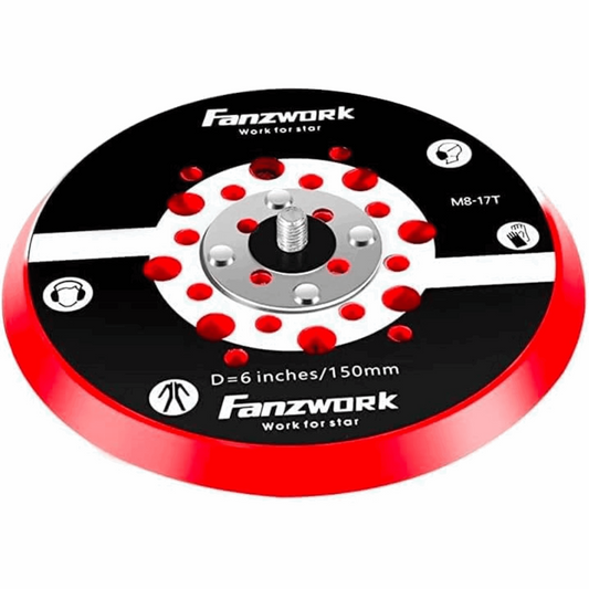 FANZWORK Klett-Schleifteller für Exzenterschleifer Ø 150mm | 5/16 Zoll UNF Außengewinde | Schleifteller mit Klett