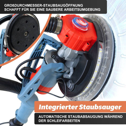 Neuwertig - FANZTOOL 750 Watt Trockenbauschleifer mit intrigiertem Staubsauger Giraffe Deckenschleifer – LED, 4kg