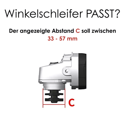 FANZWORK Absaughaube für Winkelschleifer inkl. 2x125 mm Diamantschleiftopf PROFI QUALITÄT #8 - Fanztool