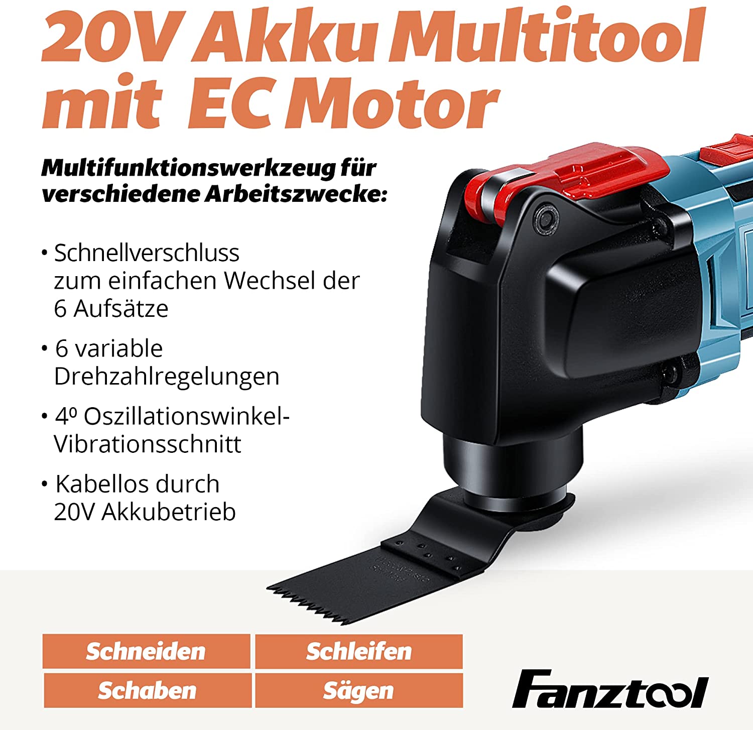 Gebraucht - FANZTOOL Akku Multifunktionswerkzeug, 20V EC Motor - Fanztool
