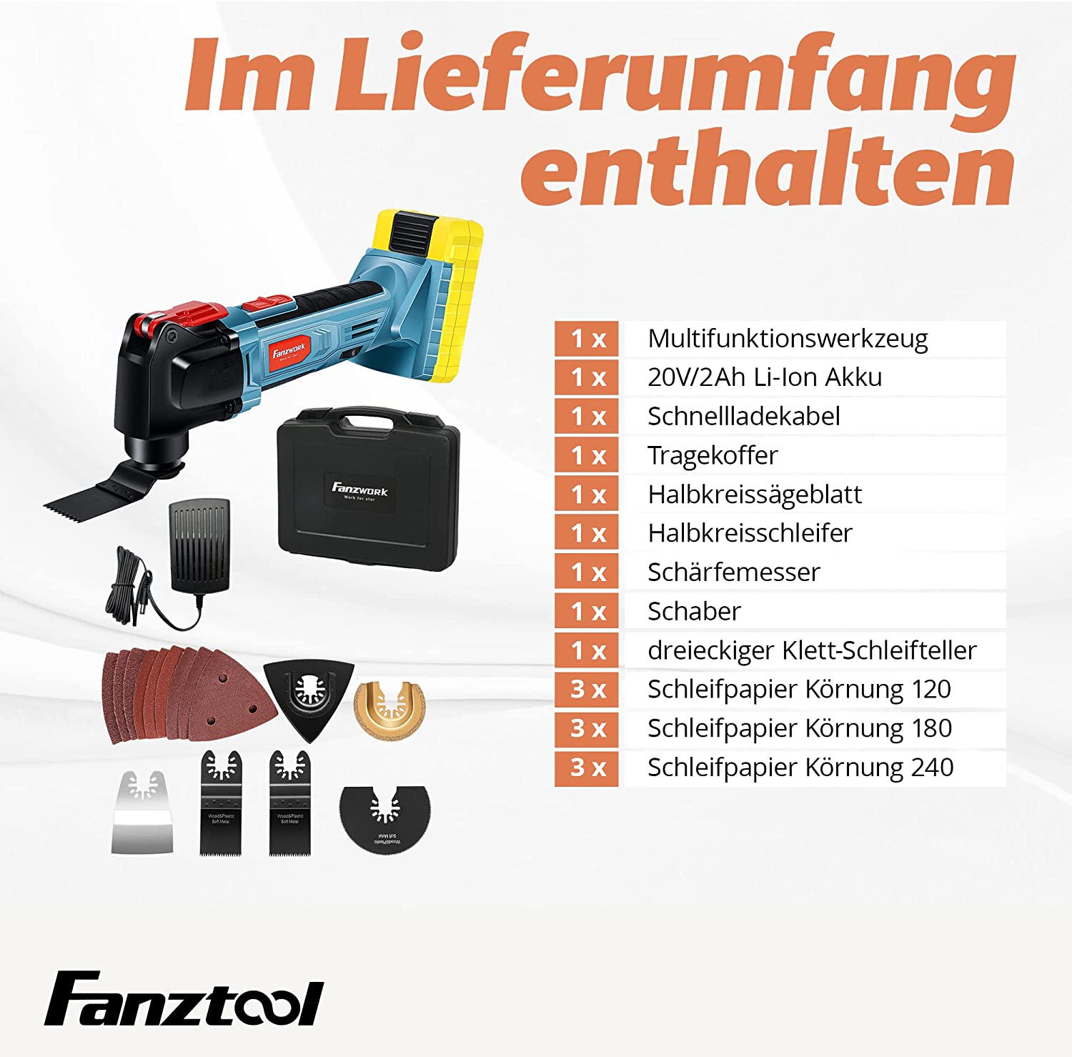 Gebraucht - FANZTOOL Akku Multifunktionswerkzeug, 20V EC Motor - Fanztool