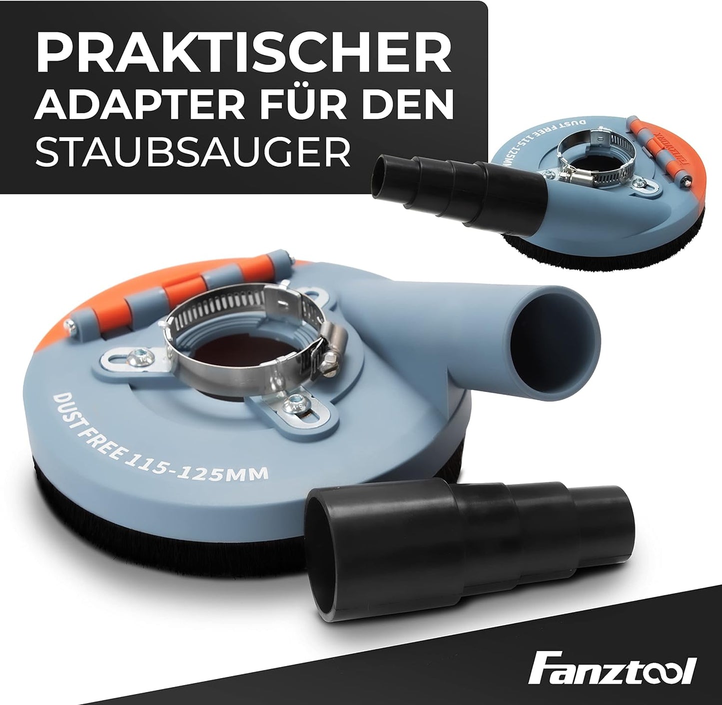 Gebraucht - #8 FANZTOOL Absaughaube für Winkelschleifer inkl. 2 x 125mm + Diamantschleiftopf Premium
